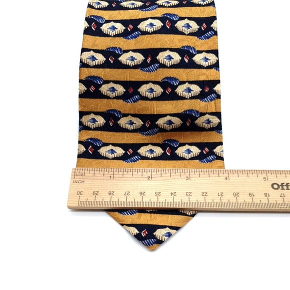 Claiborne 100% Silk Men's Ties For Dress Accessory USA Made Suit Gold Blue Red - Picture 3 of 7
